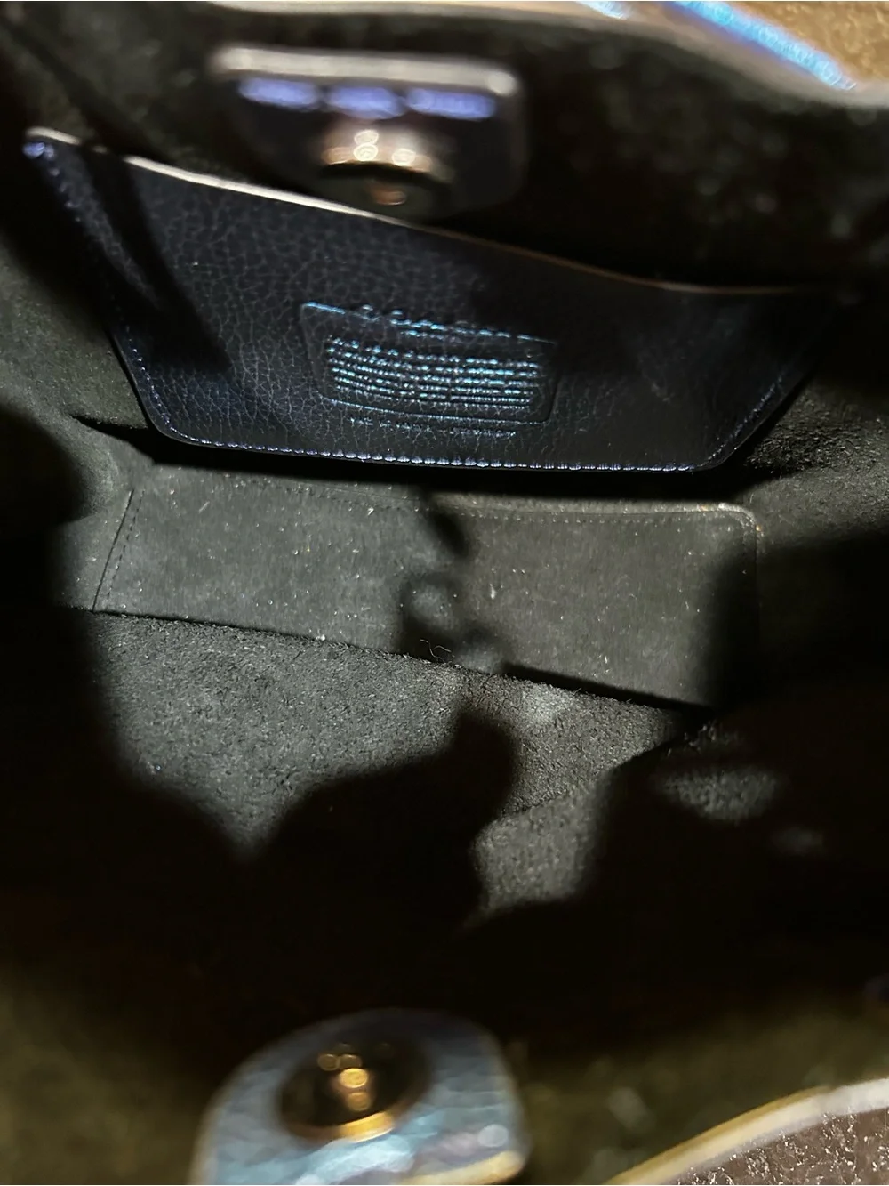 Coach NASA F29204 DerbyHologram Crossbody Blue PurplePebbled Leather Bag